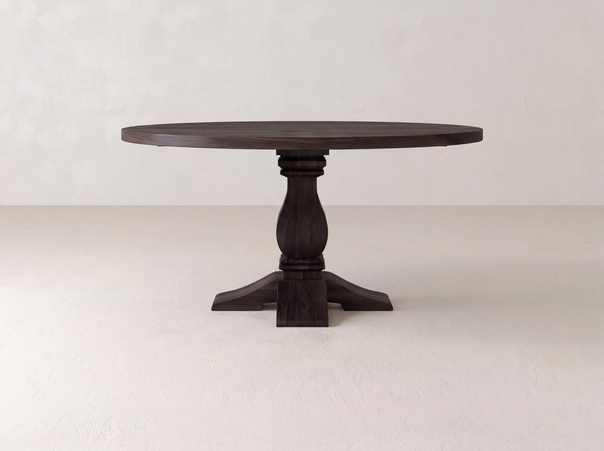 Heirloom Round Dining Table - Umber on Black Walnut