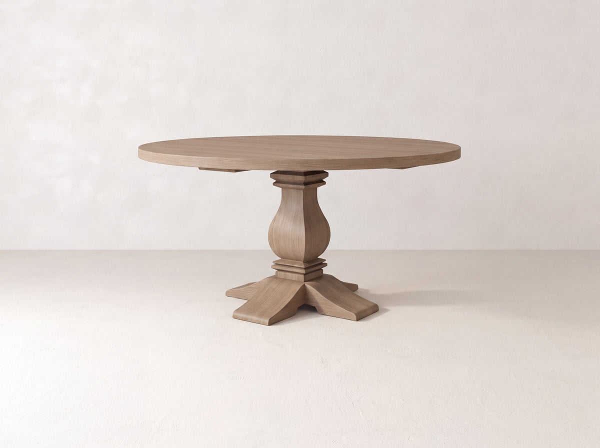 Heirloom Round Dining Table - Sandstone on White Oak