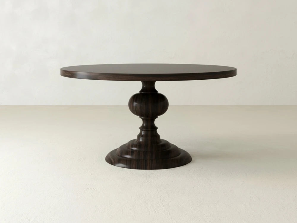 Josephine Round Dining Table - Espresso on Oak