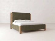 Lennon Bed - Harvest Wheat & Olive Leather