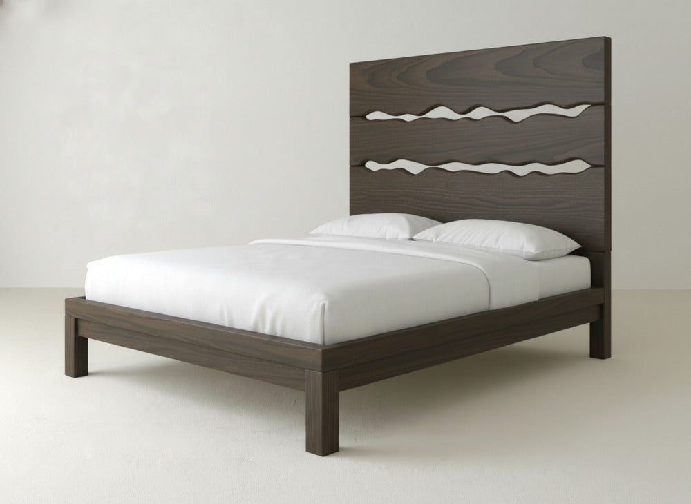 Live Edge Bed - Espresso on Oak