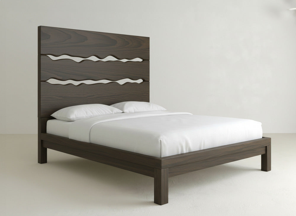 Live Edge Bed - Espresso on Oak