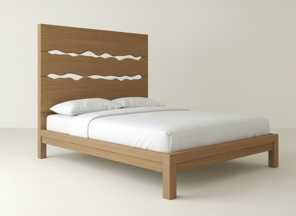 Live Edge Bed - Oat on Oak