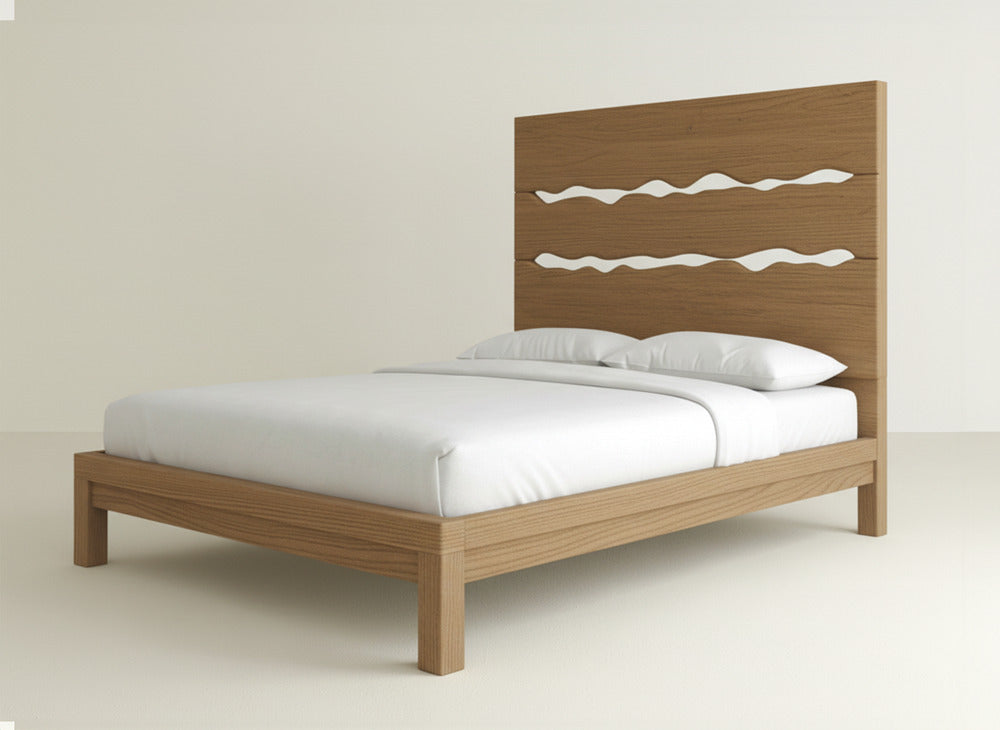 Live Edge Bed - Oat on Oak