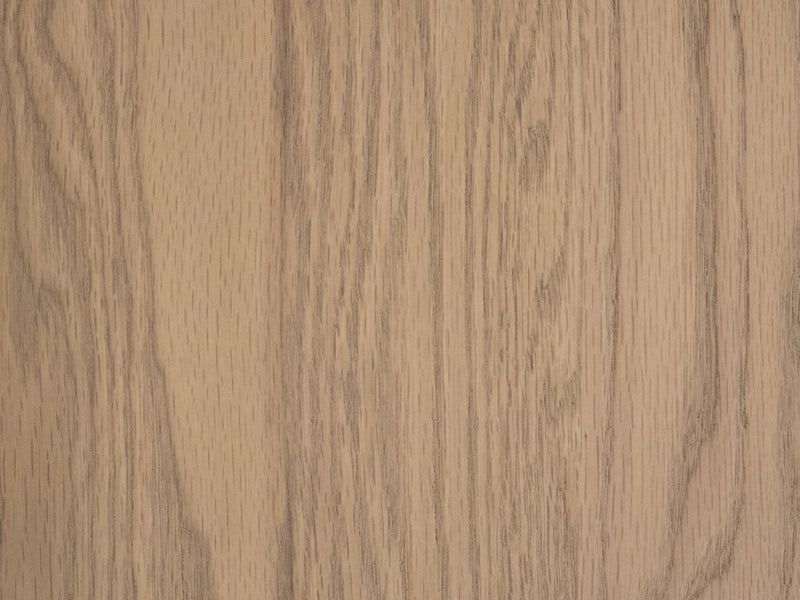 Close-up view of the Oat on Oak Sample by James+James, featuring a light brown wood surface with visible natural grain patterns, vertical lines, and a subtle oak finish for an organic, textured appearance.
