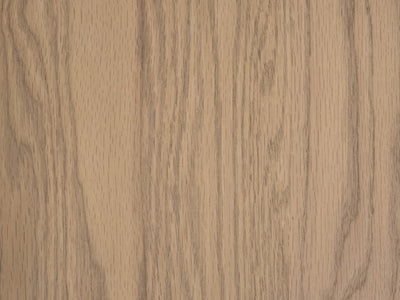 Close-up view of the Oat on Oak Sample by James+James, featuring a light brown wood surface with visible natural grain patterns, vertical lines, and a subtle oak finish for an organic, textured appearance.