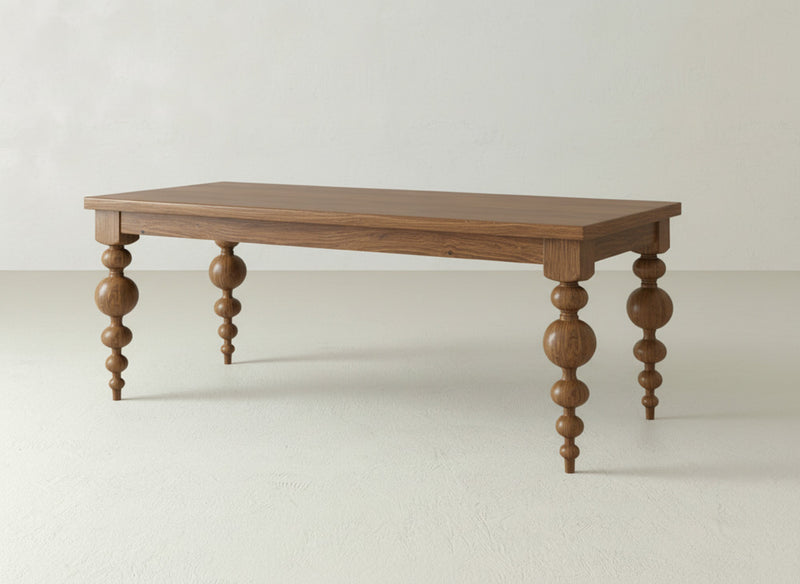 Olivia Dining Table - Almond on Oak