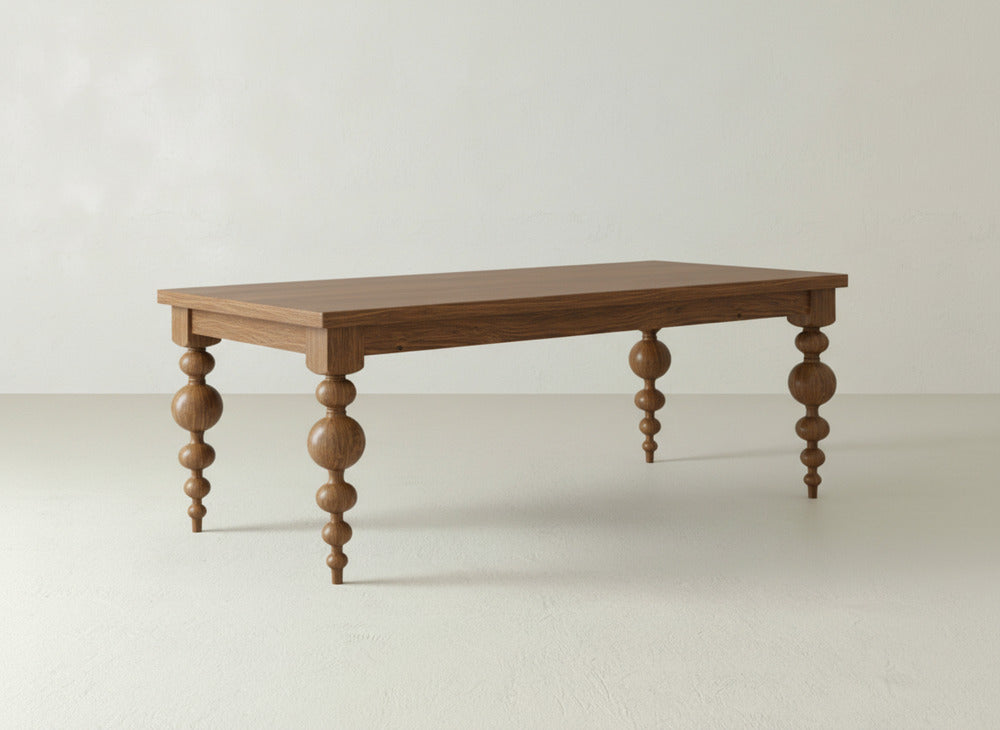 Olivia Dining Table - Almond on Oak