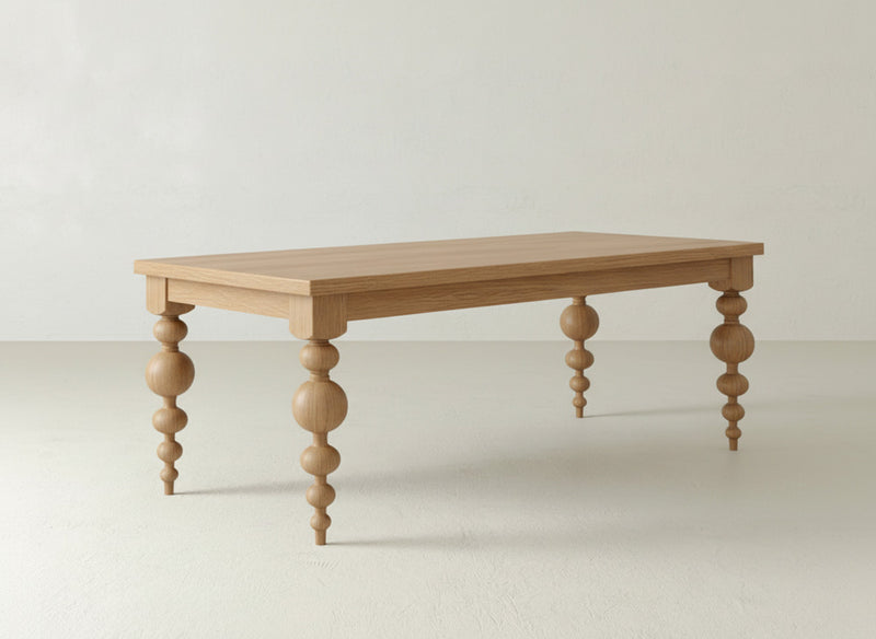 Olivia Dining Table - Oat on Oak