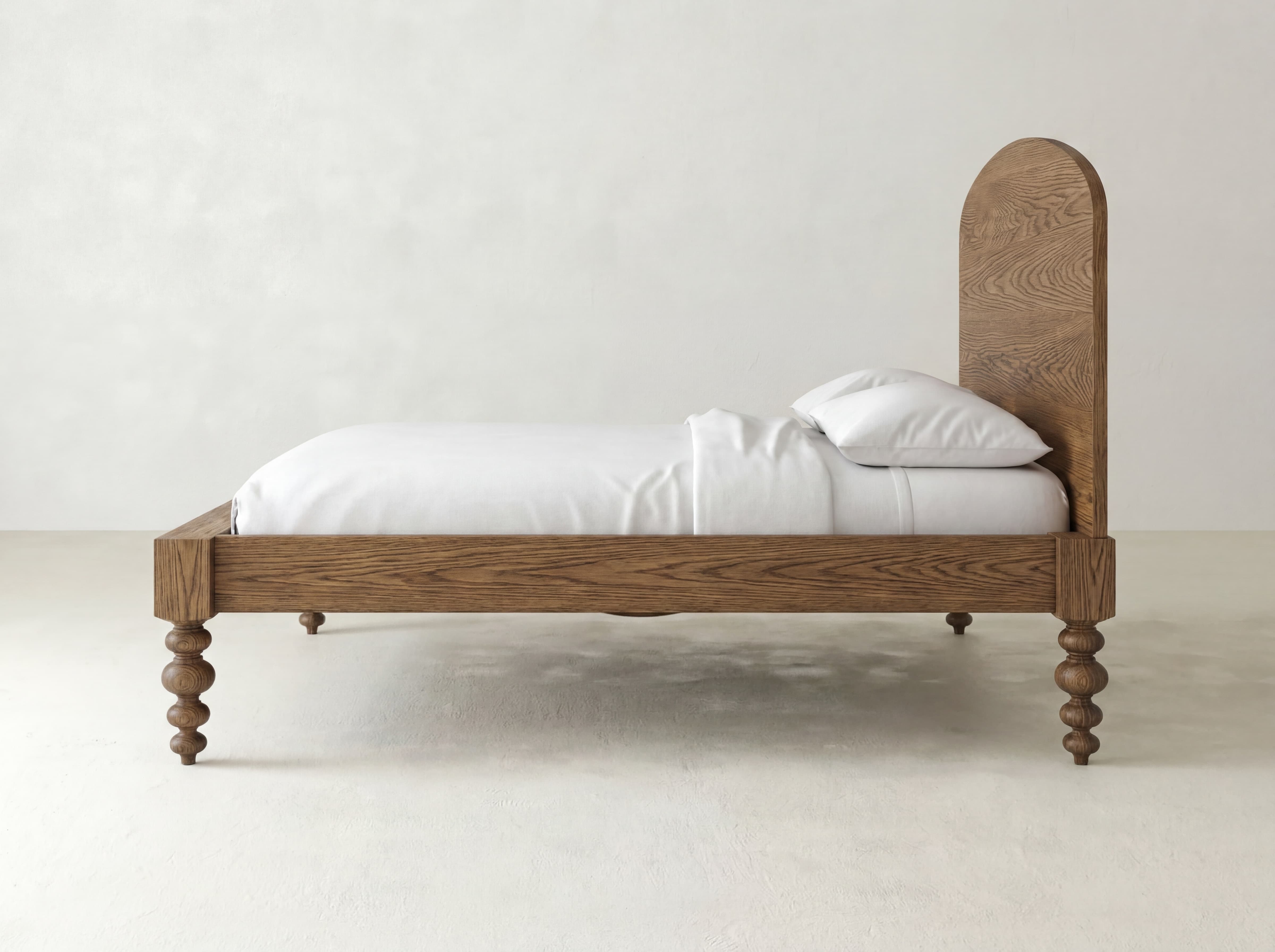 Olivia Arch Bed - Almond on Oak