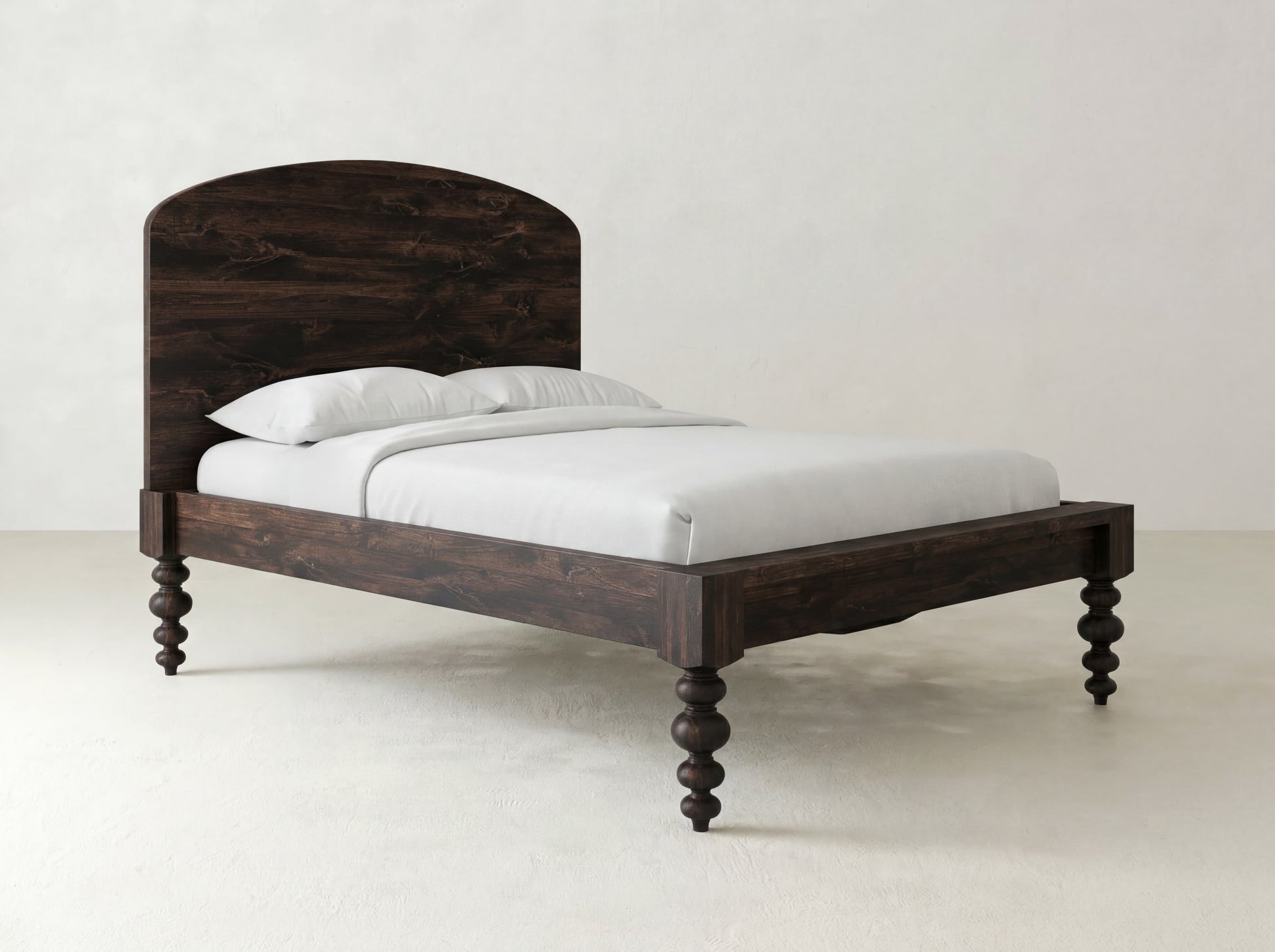 Olivia Arch Bed - Charred Ember on Alder