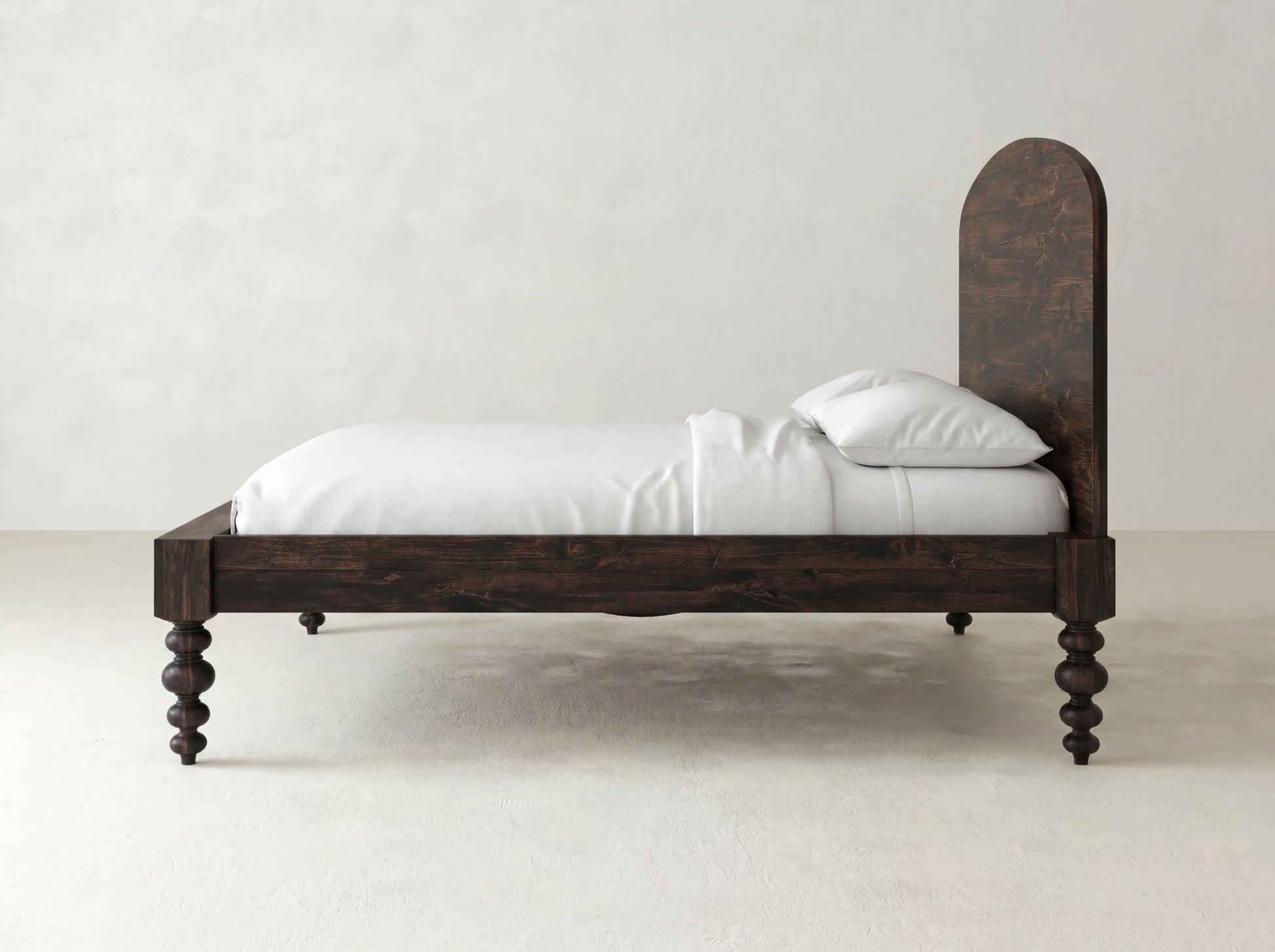 Olivia Arch Bed - Charred Ember on Alder