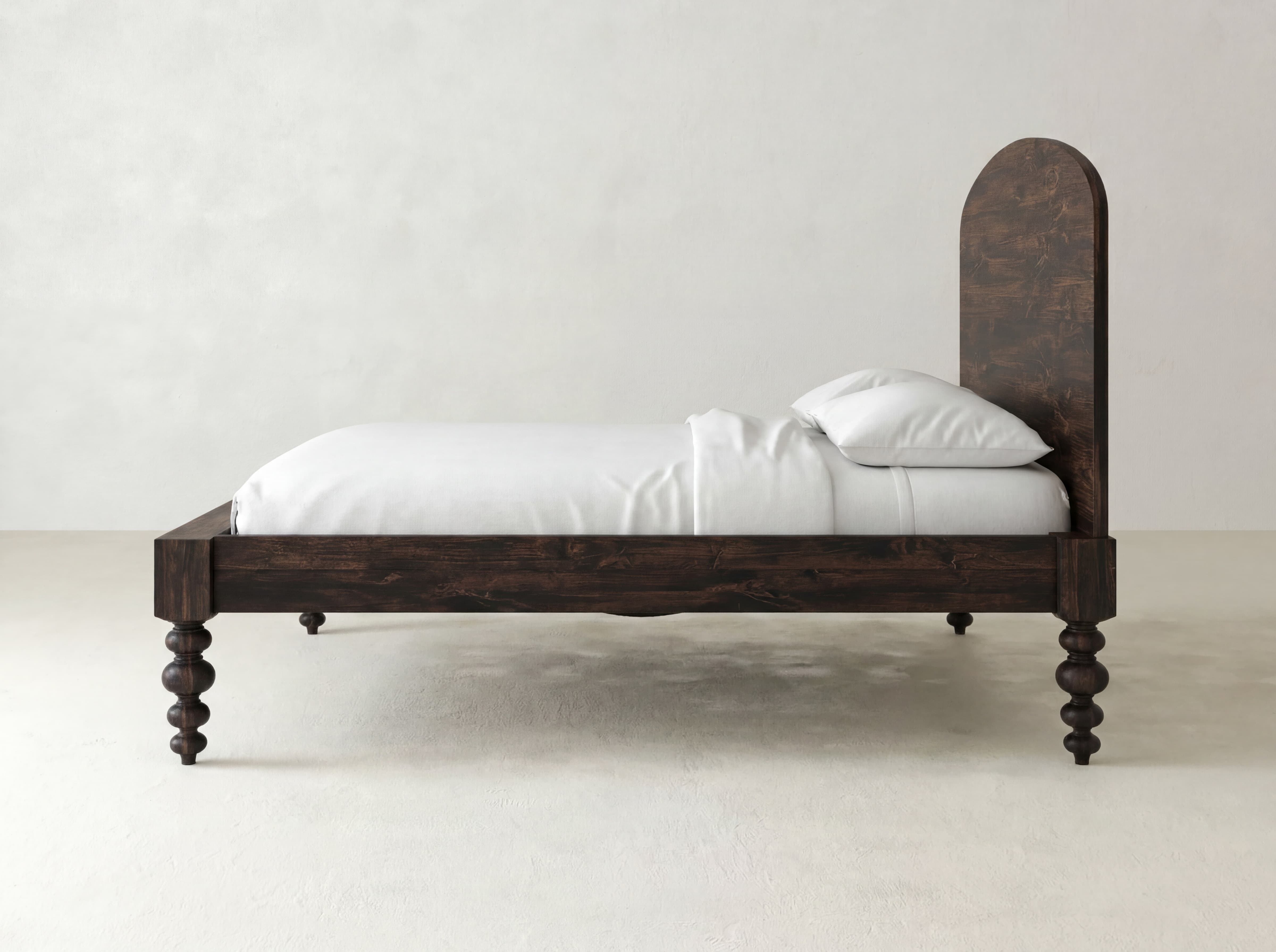 Olivia Arch Bed - Charred Ember on Alder