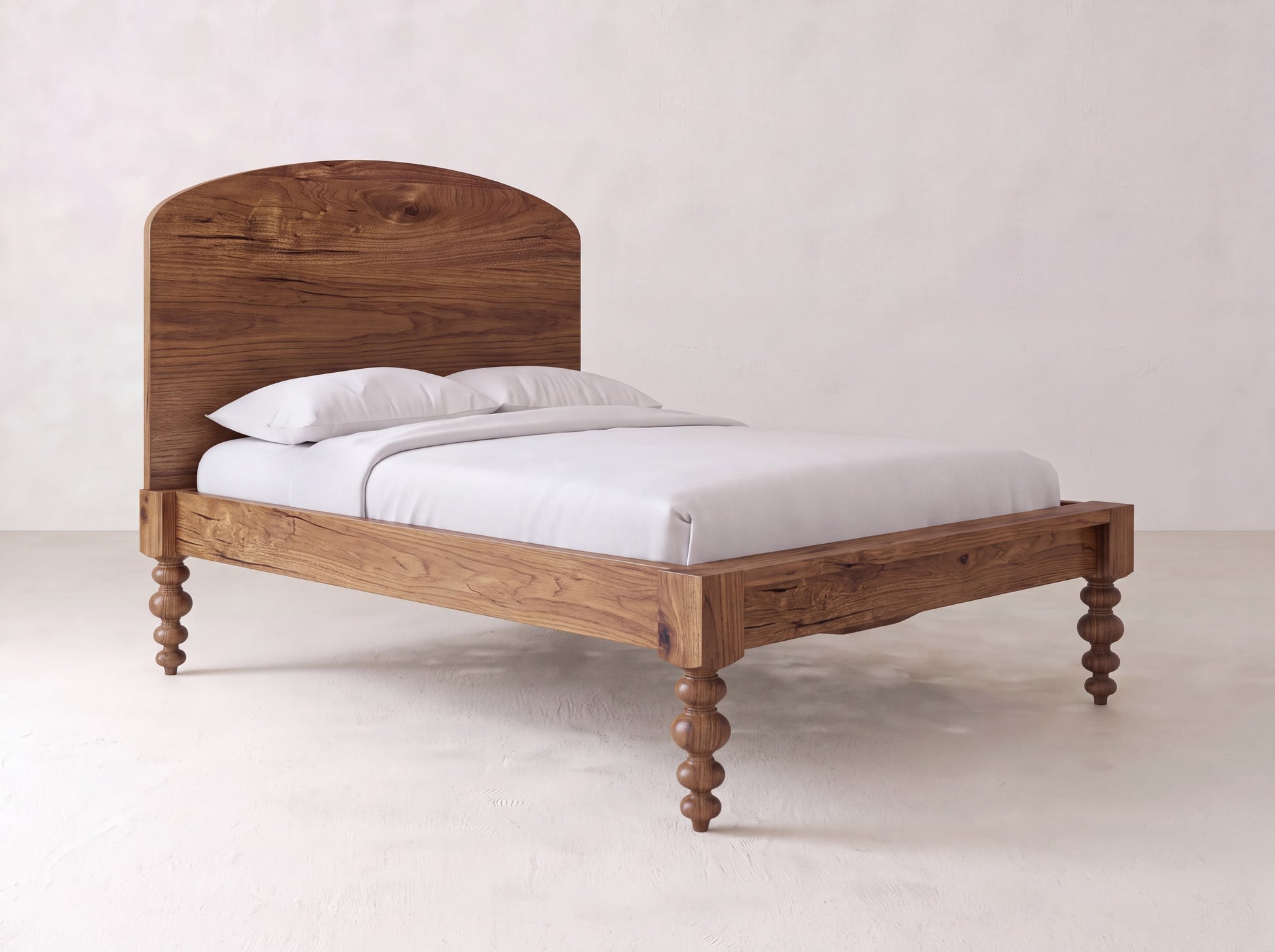 Olivia Arch Bed - Satin on Black Walnut