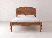 Olivia Arch Bed - Satin on Black Walnut