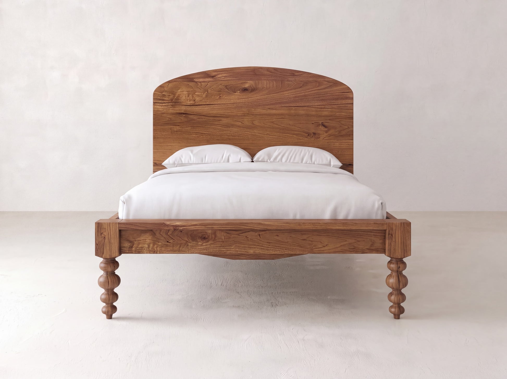 Olivia Arch Bed - Satin on Black Walnut