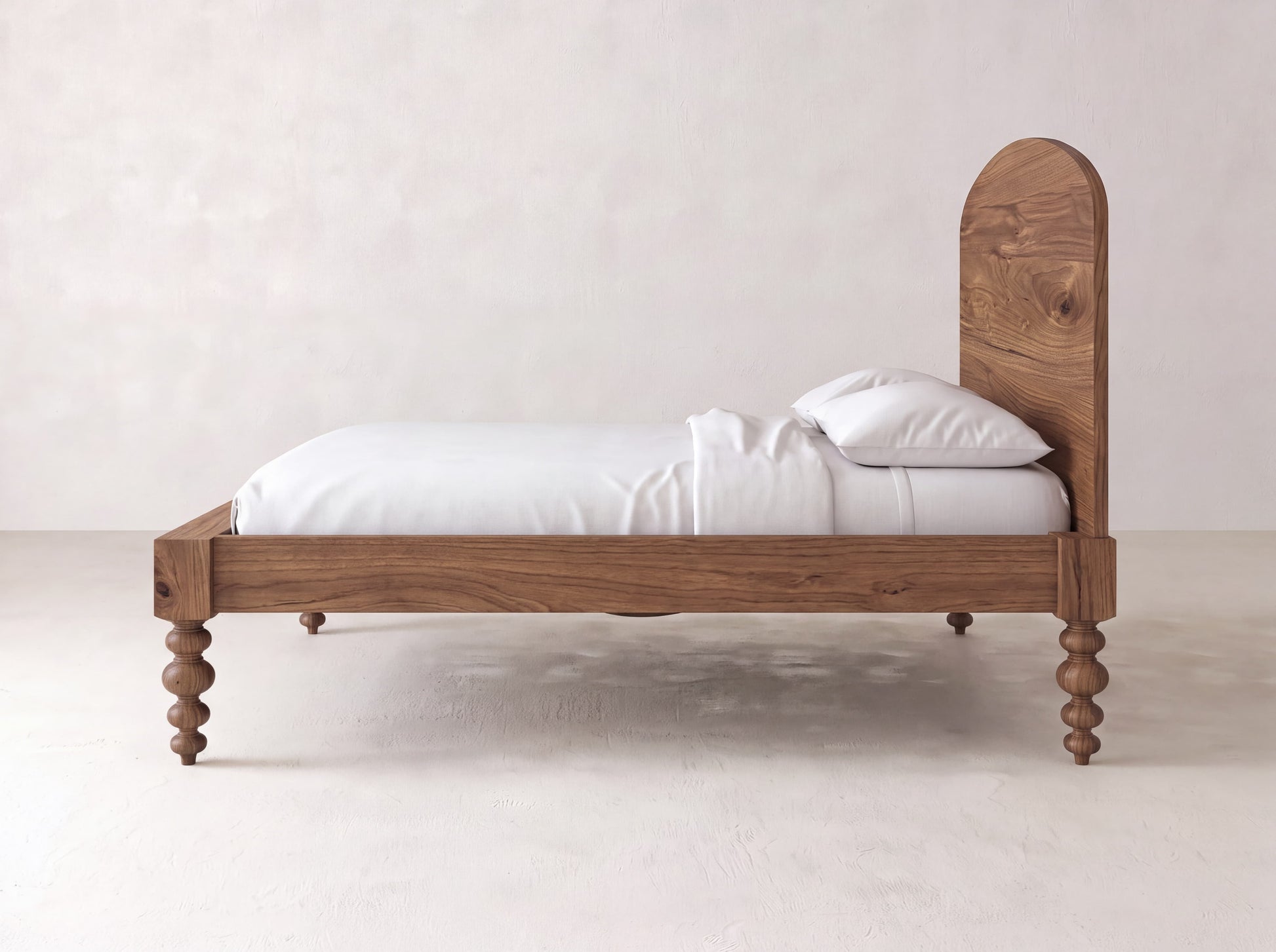 Olivia Arch Bed - Satin on Black Walnut