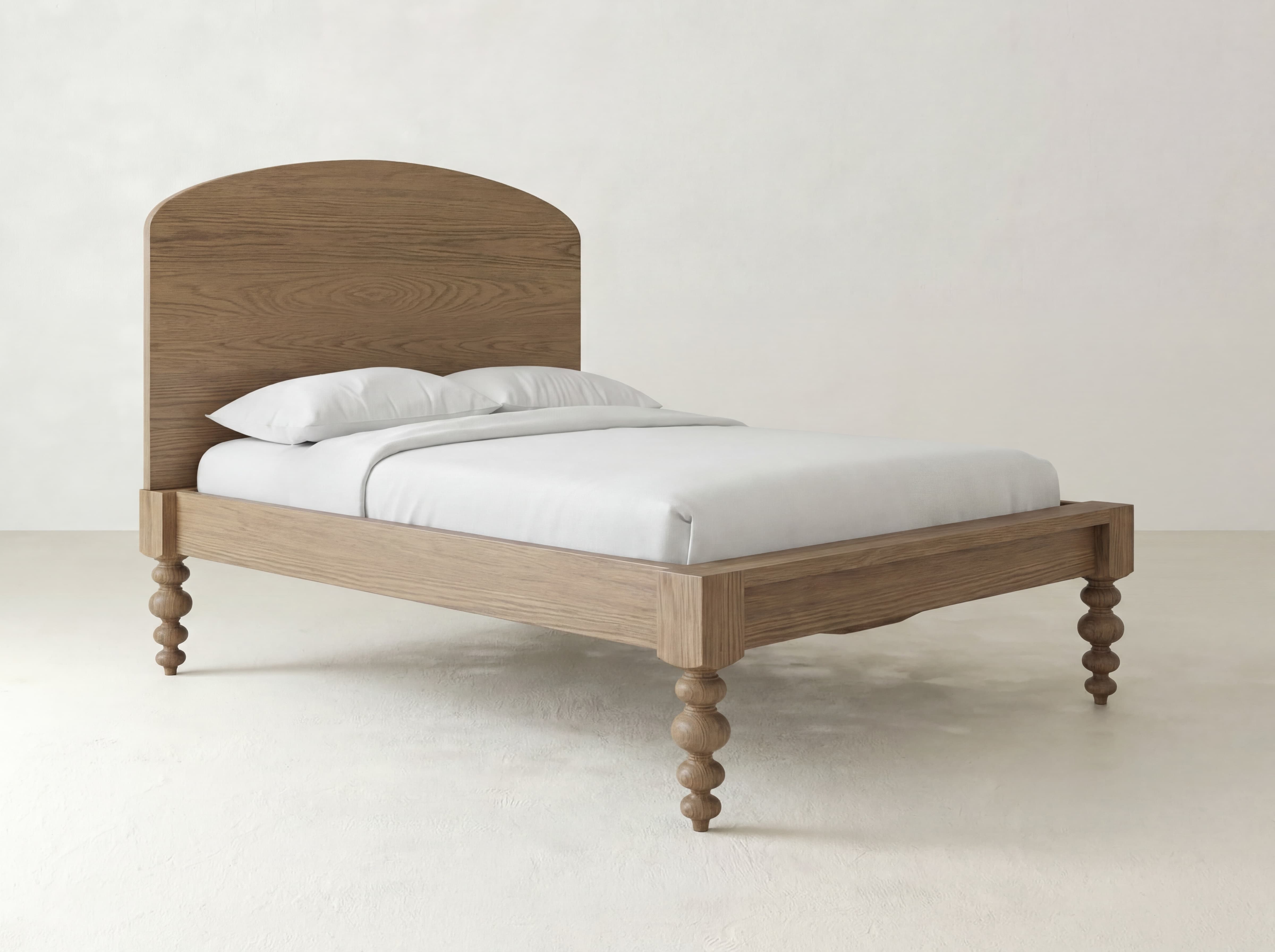Olivia Arch Bed - Oat on Oak