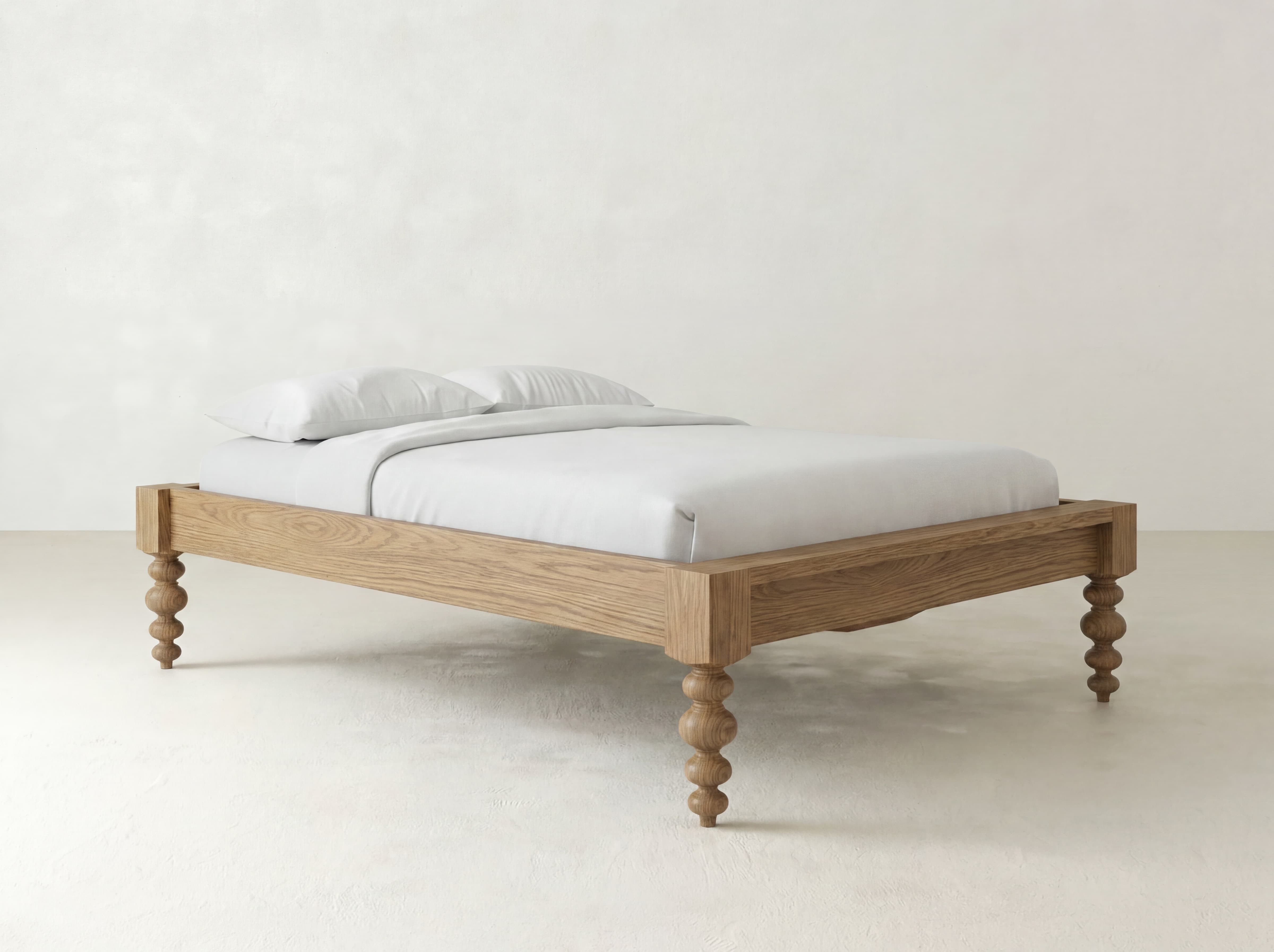 Olivia Bed - Oat on Oak