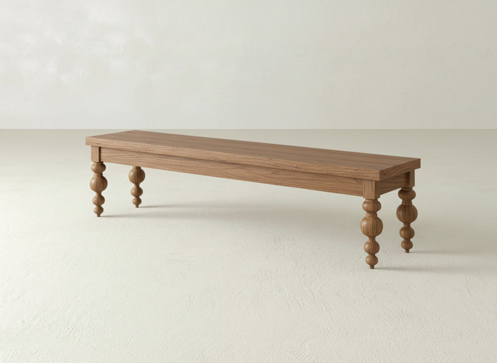 Olivia Bench - Almond on Oak