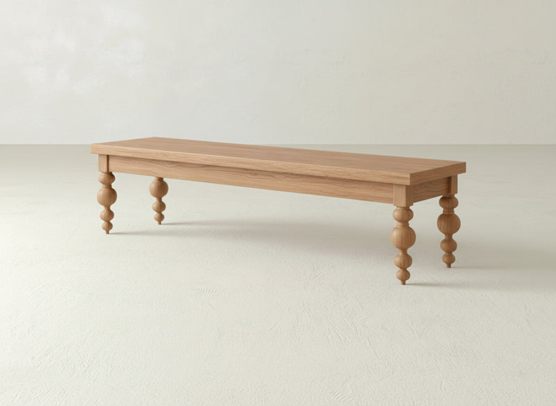 Olivia Bench - Oat on Oak