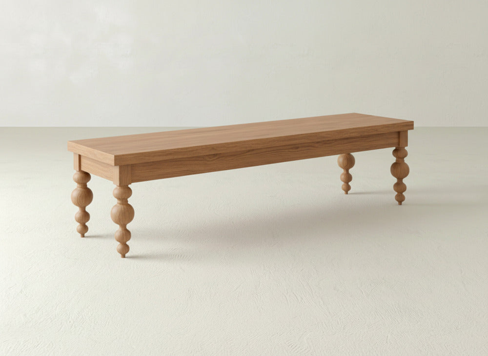 Olivia Bench - Oat on Oak