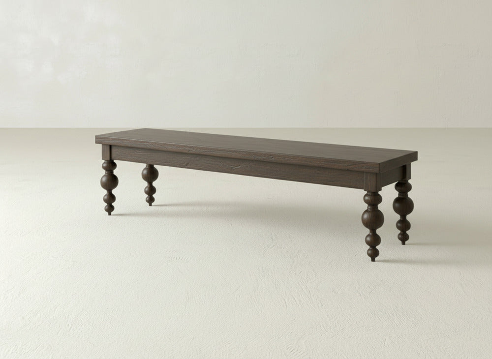 Olivia Bench - Sable on Oak