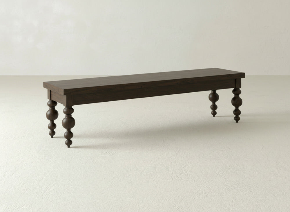 Olivia Bench - Sable on Oak
