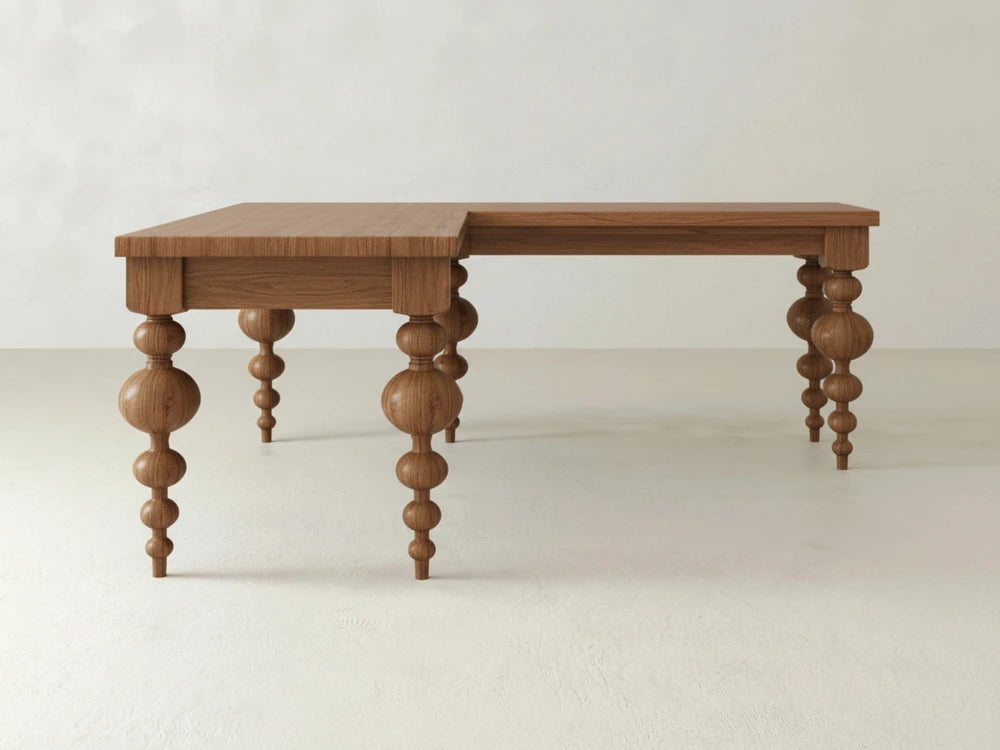 Olivia Corner Desk - Almond on Oak