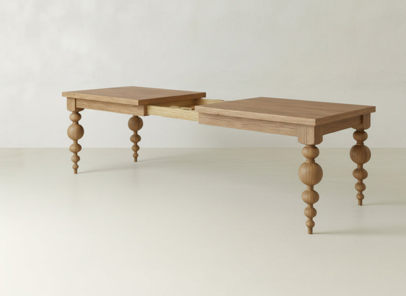 Olivia Expandable Dining Table - Oat on Oak