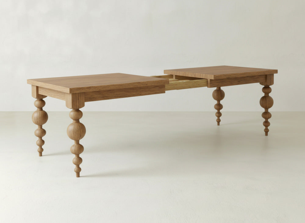Olivia Expandable Dining Table - Oat on Oak