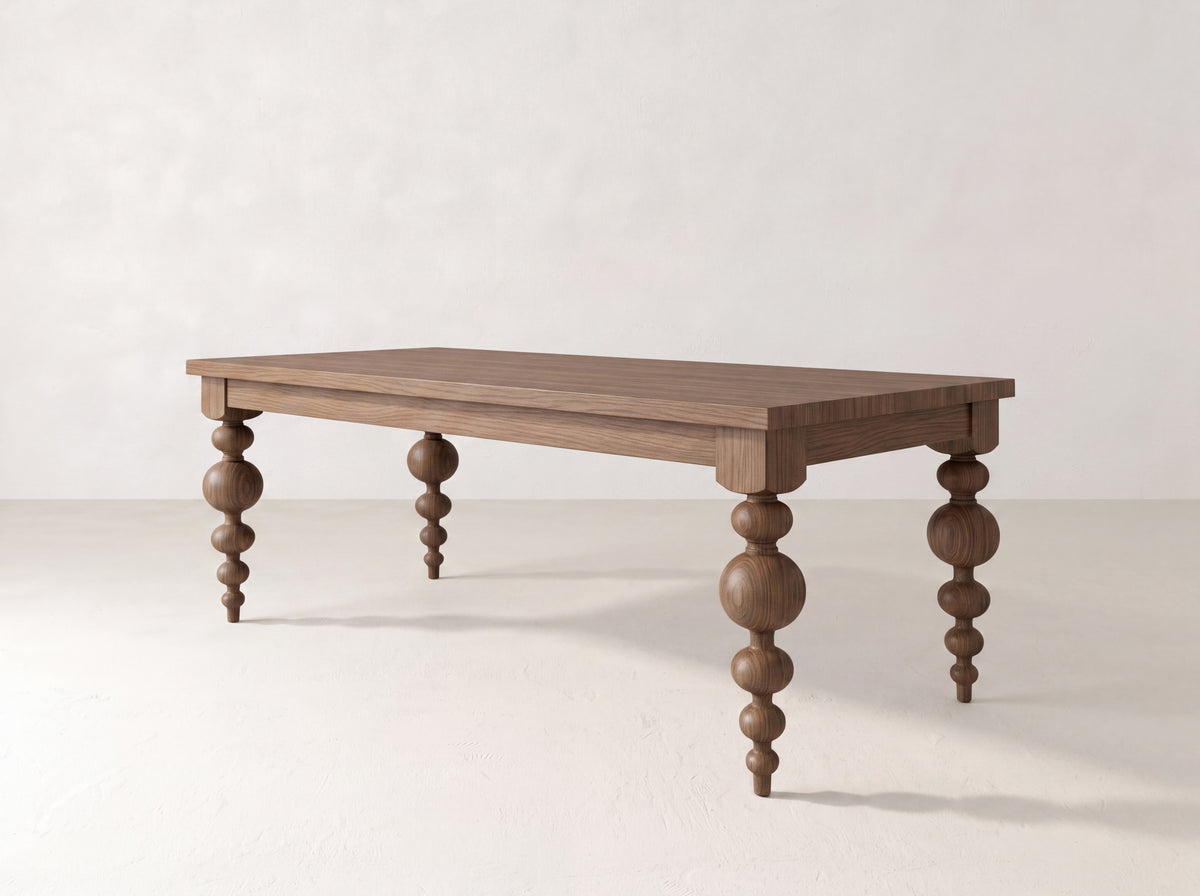 Olivia Dining Table - Almond on Oak