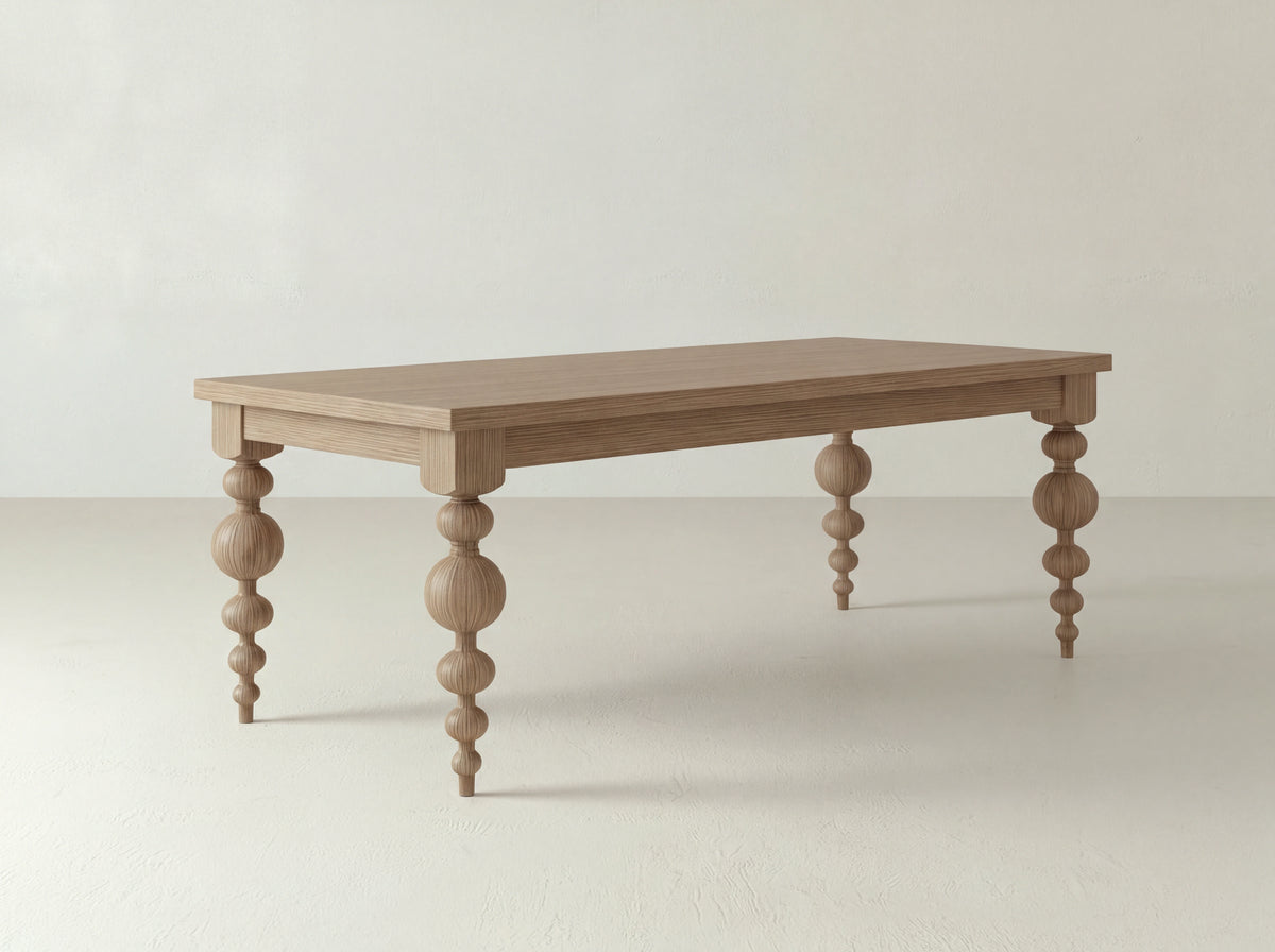 Olivia Dining Table - Sandstone on White Oak