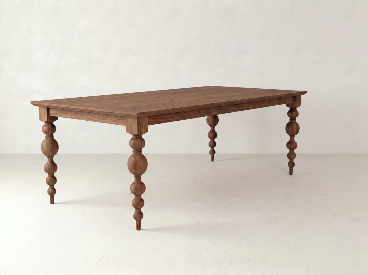 Olivia Petite Dining Table - Satin on Black Walnut