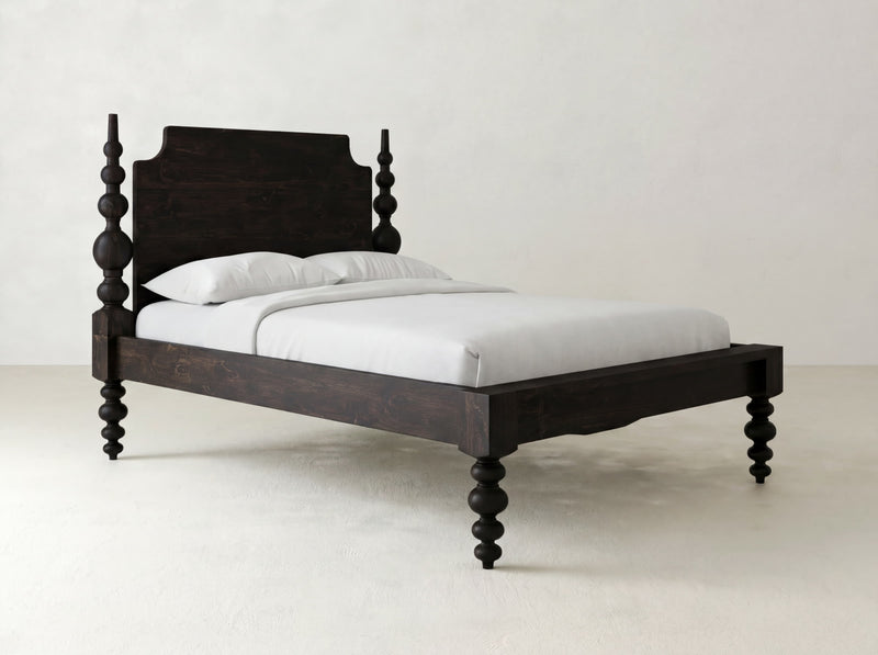 Olivia Poster Bed - Charred Ember on Alder