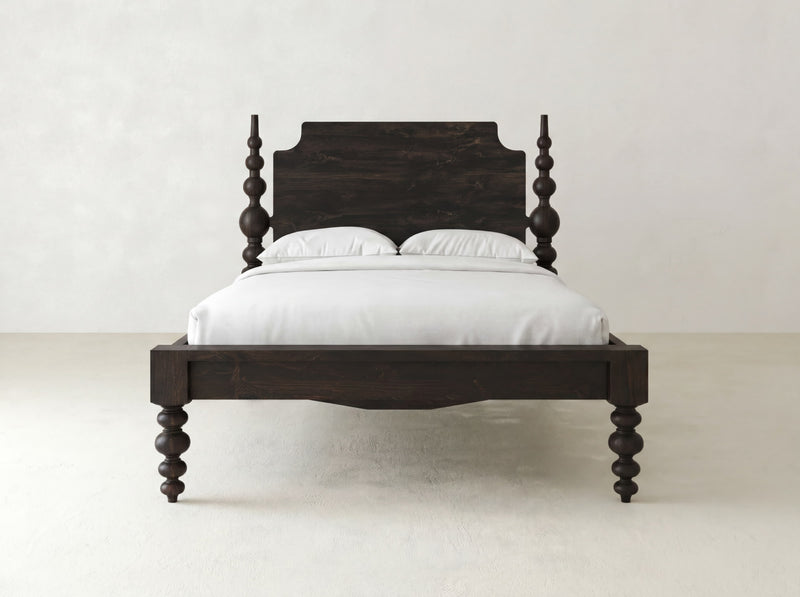Olivia Poster Bed - Charred Ember on Alder