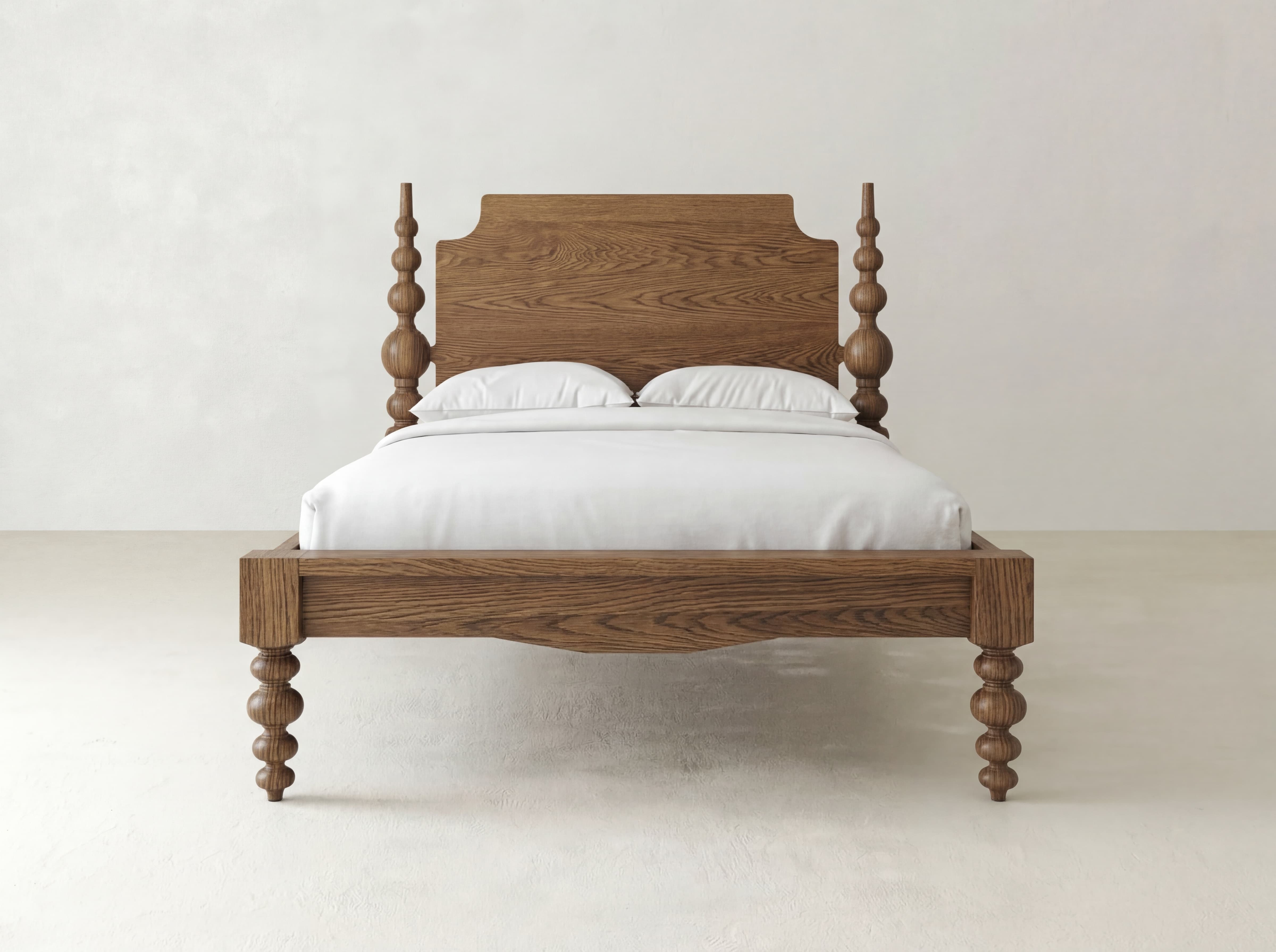 Olivia Poster Bed - Almond on Oak