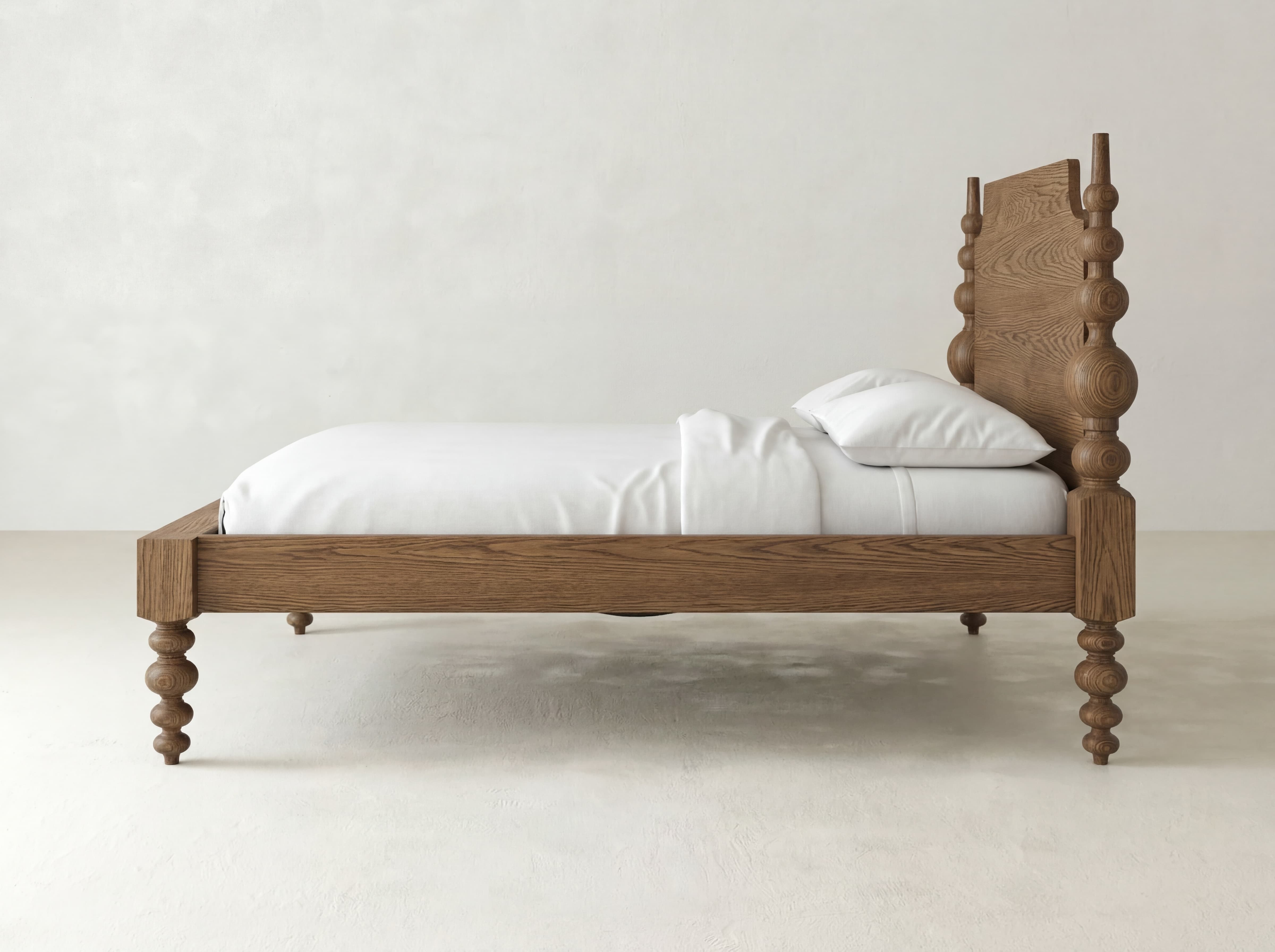 Olivia Poster Bed - Almond on Oak