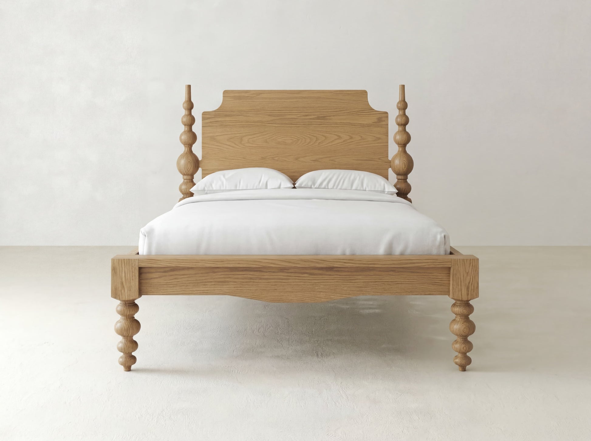 Olivia Poster Bed - Oat on Oak