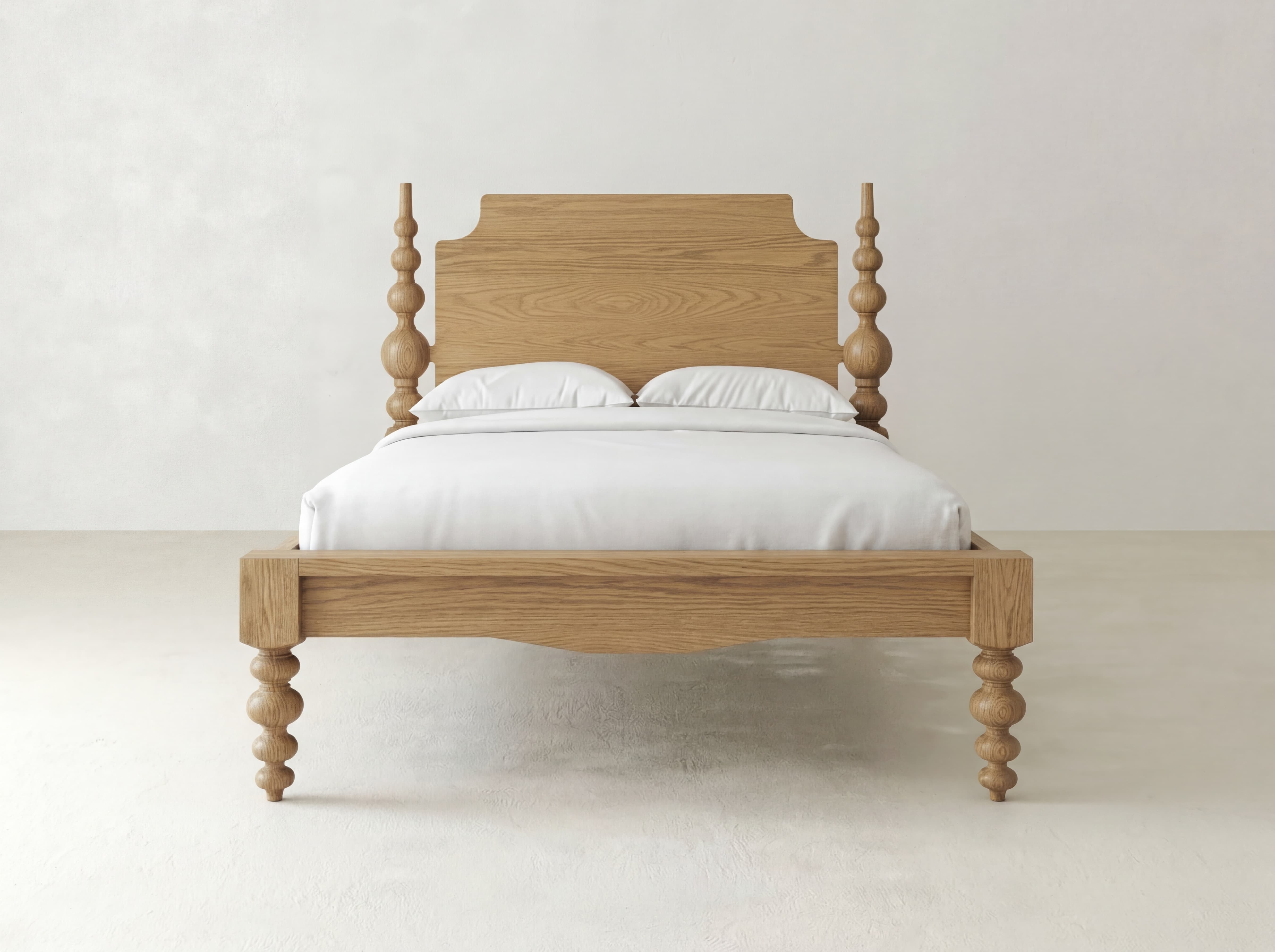 Olivia Poster Bed - Oat on Oak