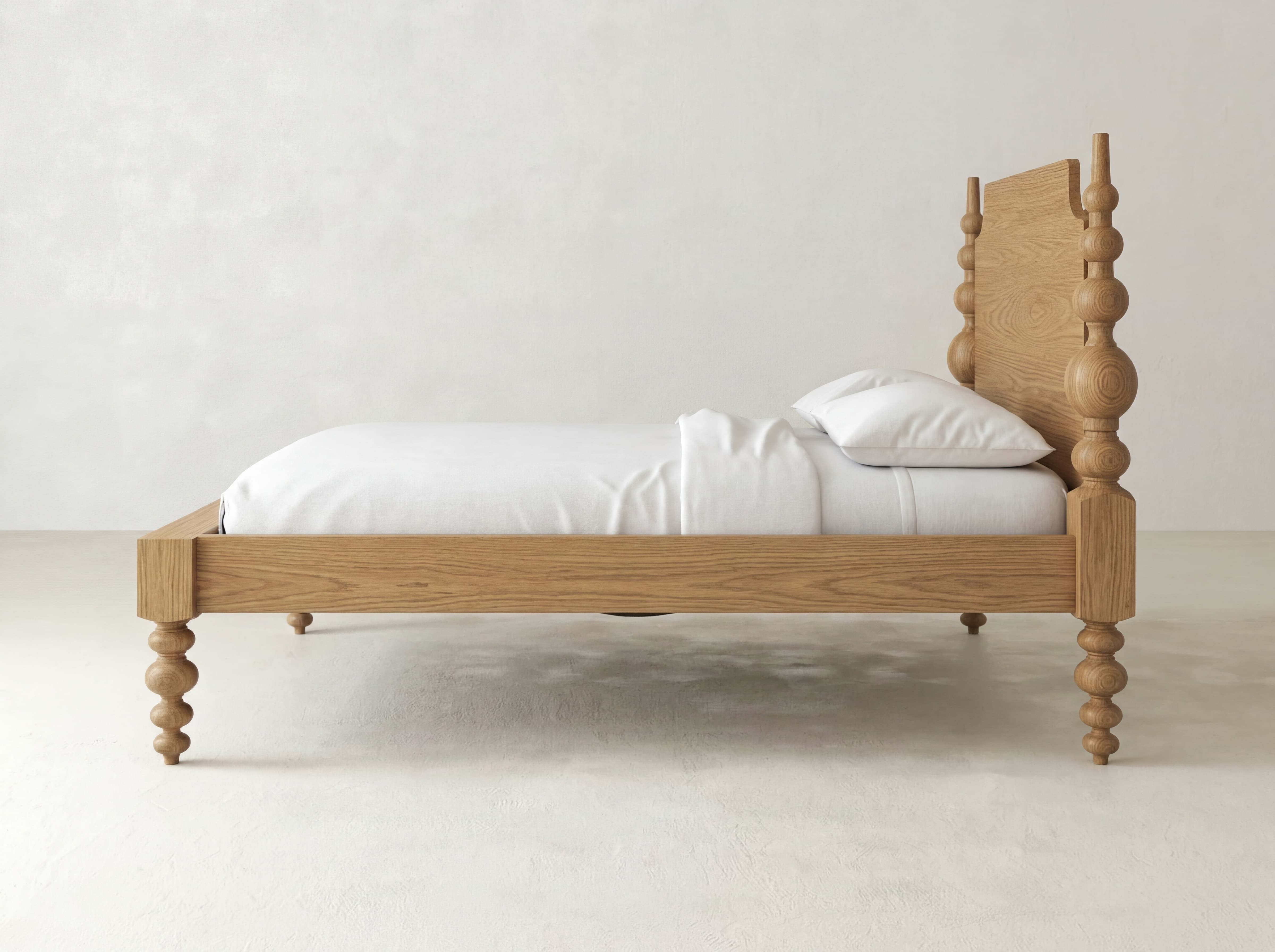 Olivia Poster Bed - Oat on Oak