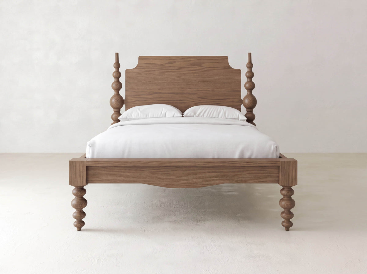 Olivia Poster Bed - Almond on Oak