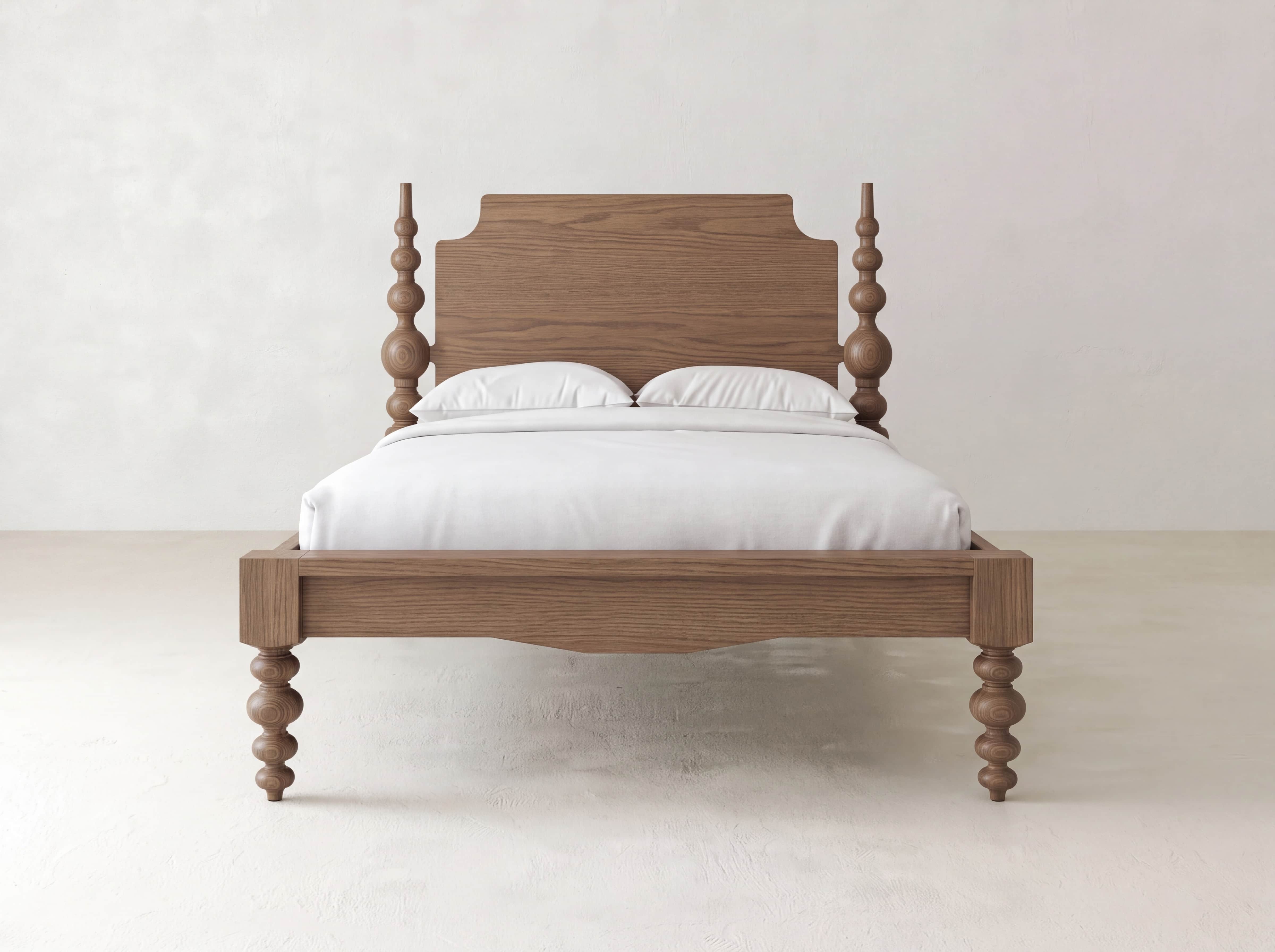 Olivia Poster Bed - Almond on Oak