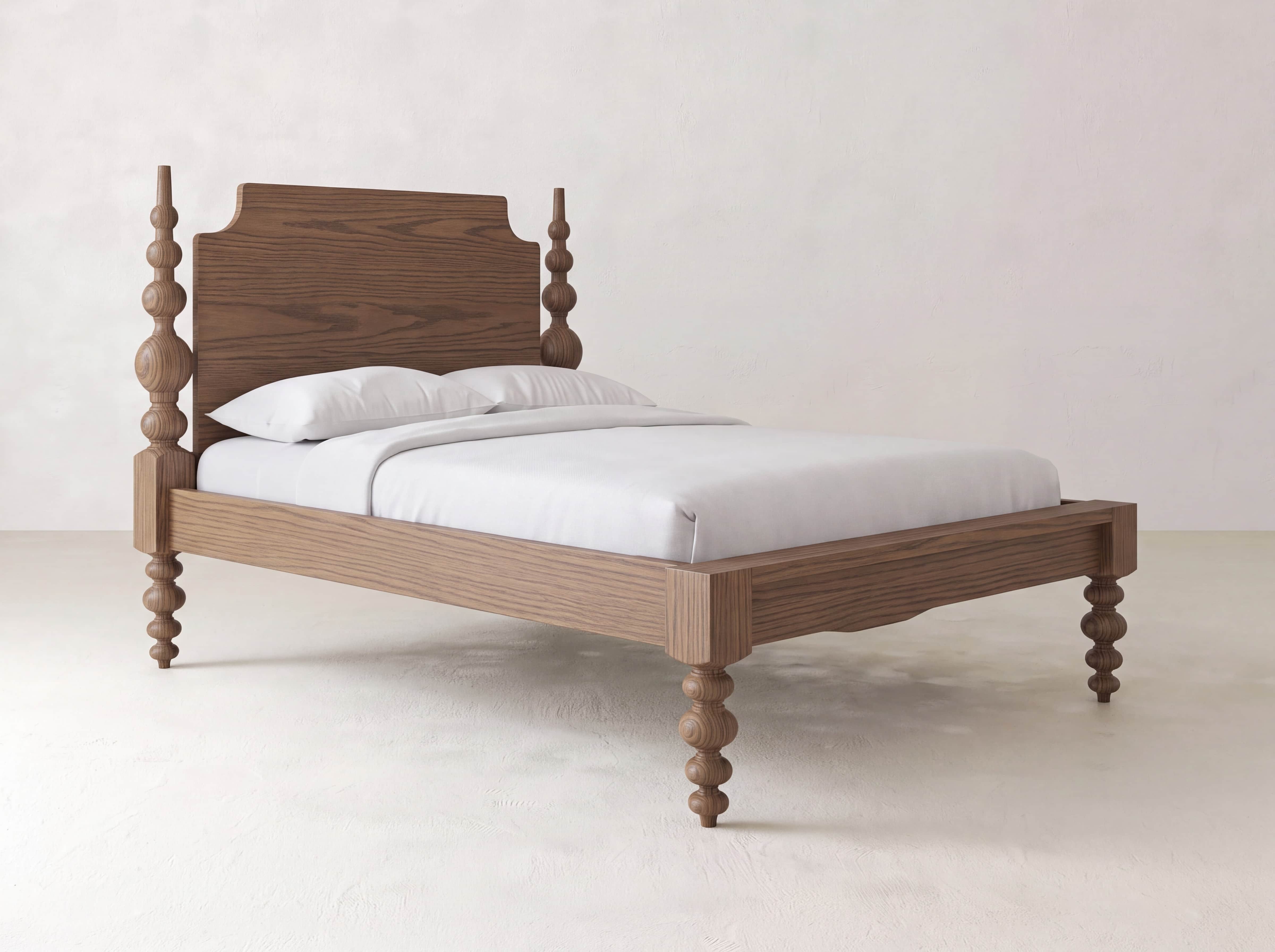 Olivia Poster Bed - Almond on Oak