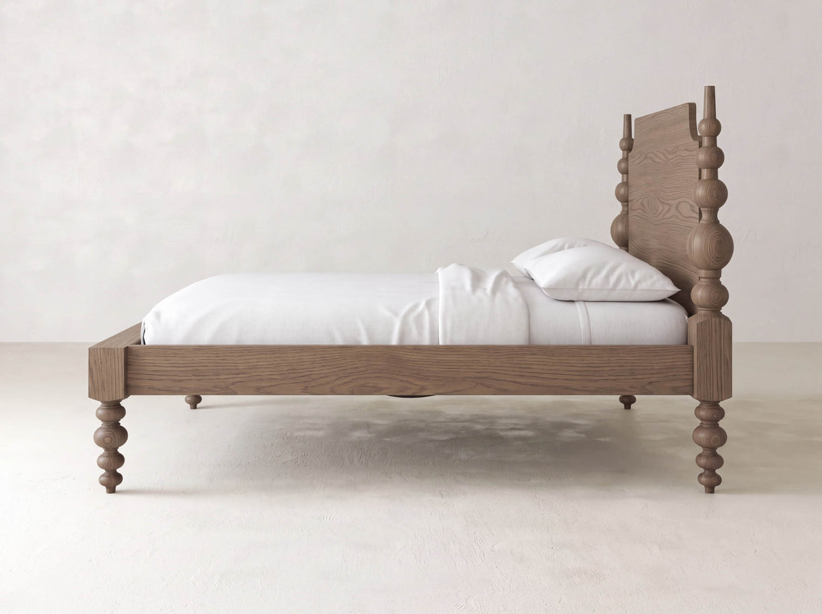 Olivia Poster Bed - Almond on Oak