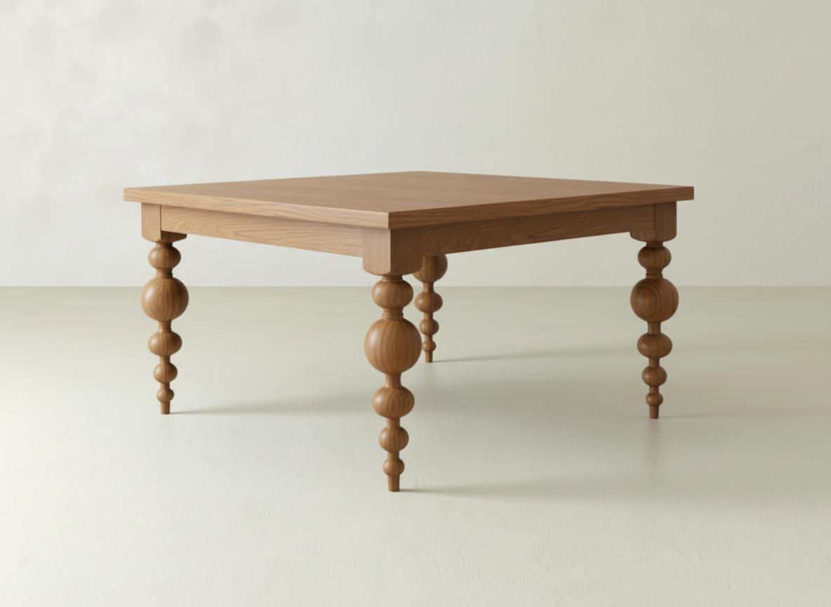 Olivia Square Dining Table - Almond on Oak