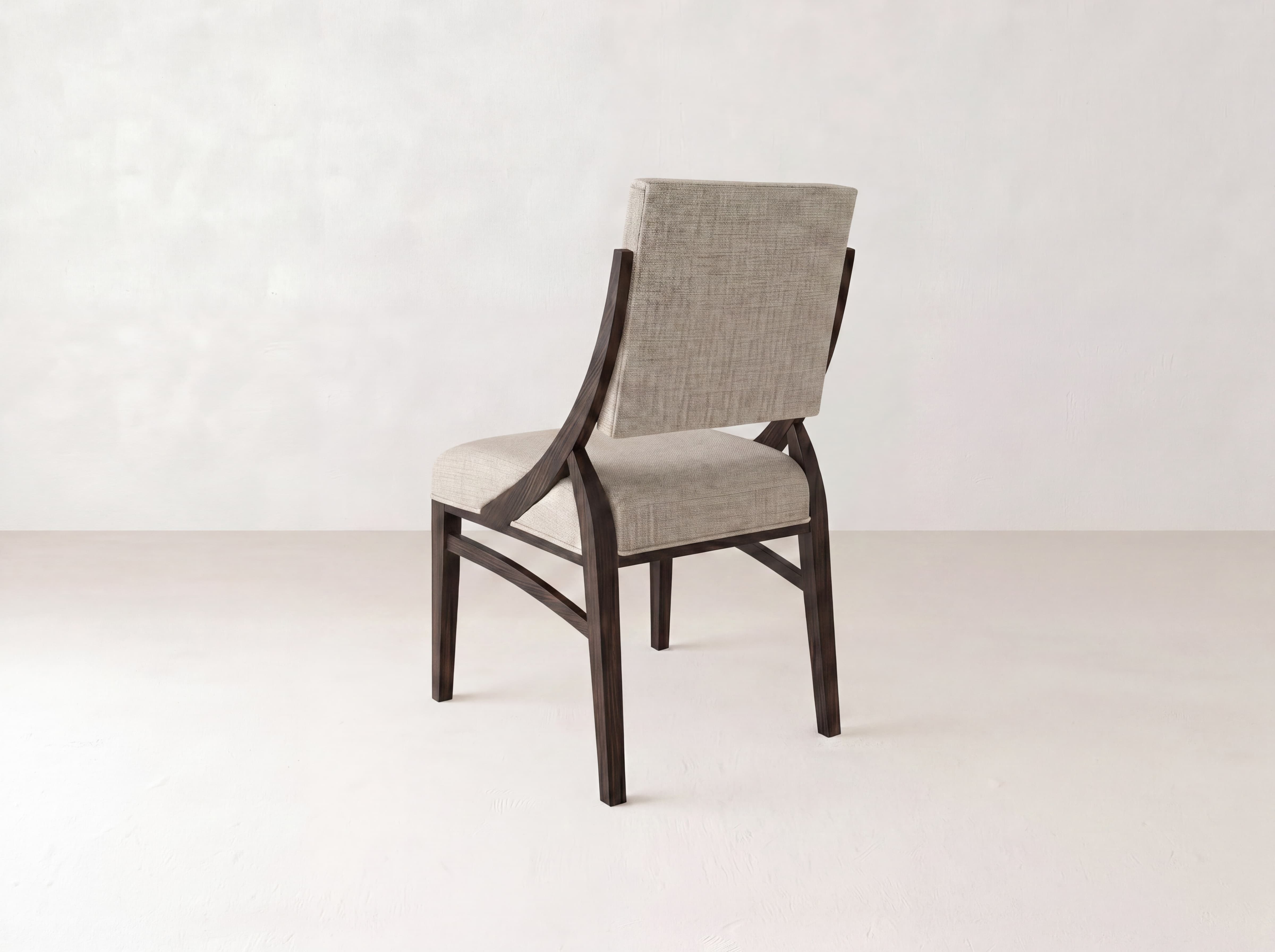 Quinn Dining Chair - Espresso & Natural Fabric
