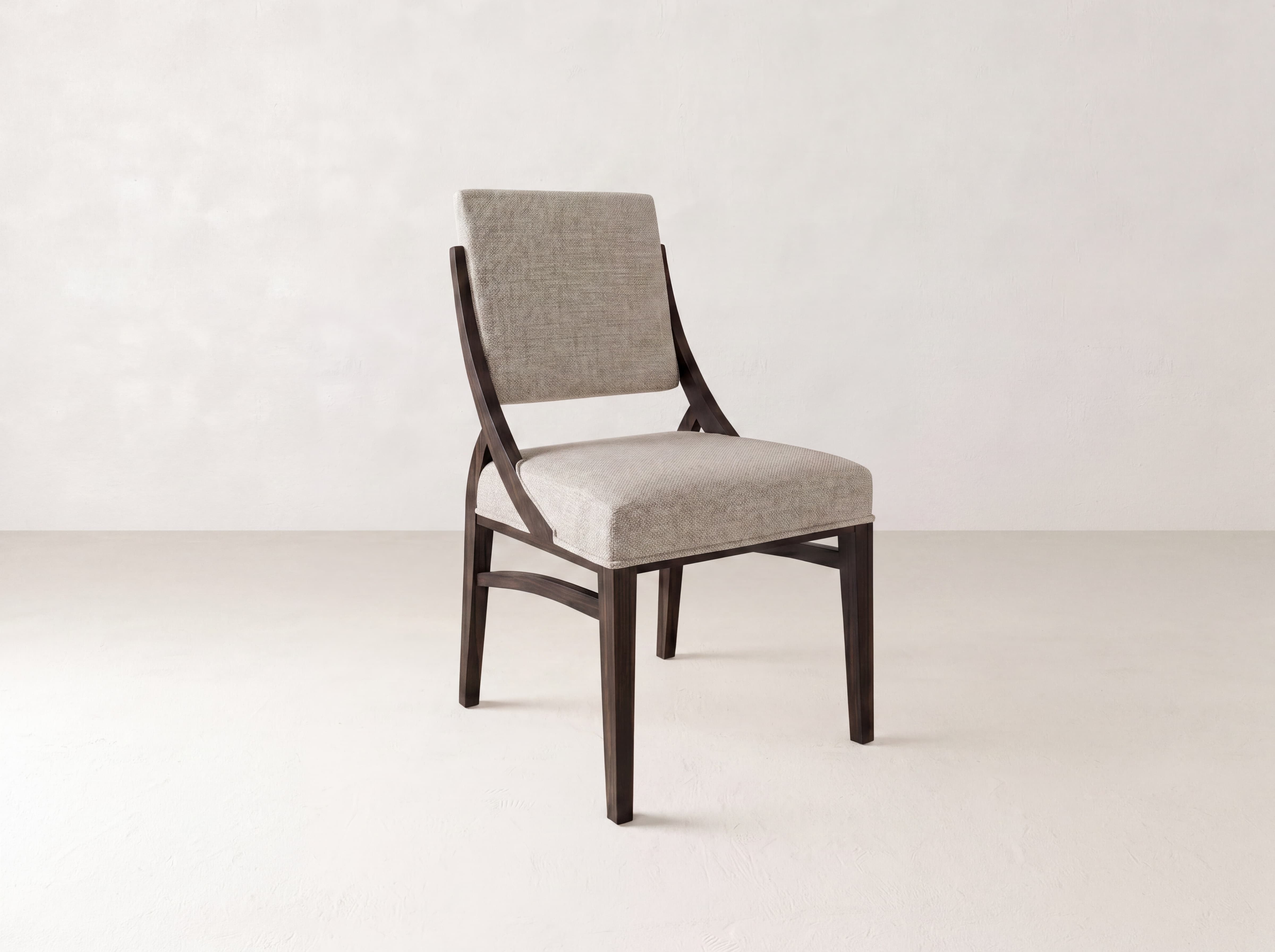 Quinn Dining Chair - Espresso & Natural Fabric