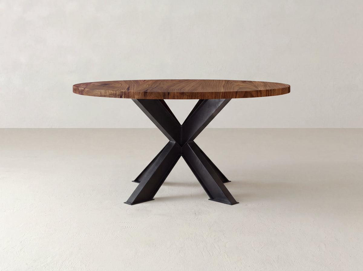 Shiloh Round Dining Table - Satin on Black Walnut