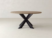 Shiloh Round Dining Table - Sandstone on White Oak
